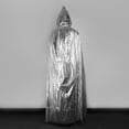 thumbnail image 1 of Capa Lentejuela para Adultos para Mujeres Vestuario de Disfraz para Navidad Actuación Brillante Completo Plata Soledad Capa con capucha unisex, 1 of 9