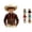 Brown, variant on Boys Wild West Cowboy Shirt Cactus Desert Pattern Long Sleeve Collared Button Down Smart Casual Blouse Top