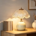 thumbnail image 5 of ICQOVD LED Handcrafted Eggshell Table Lamp Vintage Bedside Light Warm Ambient Home Decor for Bedroom Living Room office, 5 of 6