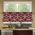 thumbnail image 4 of Yayeee Kitchen Curtains Tier Set of 2 Light Filtering 57"x24" Over Sink Window Panels, Red Circles, 4 of 7