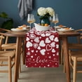 thumbnail image 2 of Red White Valentine's Day Table Runner - 90 Inch Long, Kitchen Dining Table Runner Dresser Scarves, Love Heart Modern Art Romantic Farmhouse Decor for Coffee Tables Wedding Party Banquet, 2 of 8