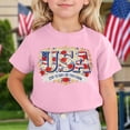 thumbnail image 2 of CONZONE Independence Day Girls Tshirts Short Sleeve 4Th Of July T Shirts For Girls Usa Letter Graphic Crew Neck Fashion 250Th Anniversary Kids Spring Summer Tops, 2 of 4