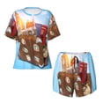 thumbnail image 4 of Picia Trip to London Pajamas Sets for Women Soft Short-Sleeved Pjs with Lounge Shorts Two Piece Sleepwear-Medium, 4 of 9