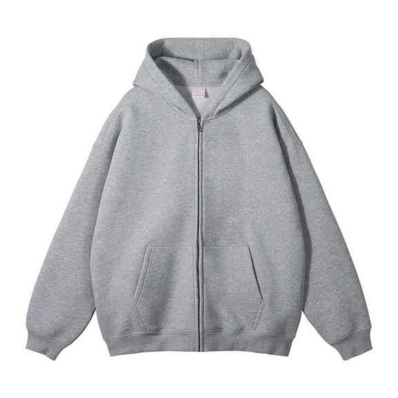 guisaled Oversized Hoodies for Men Zip Up Lightweight Hooded Sweatshirts Long Sleeve Loose Fit Warm Fleece Jackets with Pockets