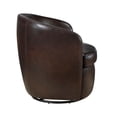 thumbnail image 6 of Newboti Furniture Luxury Living Room Furniture Swivel Chair Bronze Top Grain Leather Upholstery Solid Wood 1pc Barrel Back Accent Chair 63773, 6 of 12