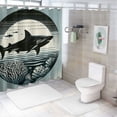 thumbnail image 7 of Orinice Shark Marine Life Ocean Bathroom Decor Set with Hooks, Colorful Luxurious Graphic Print Polyester Fabric Shower Curtain, Waterproof Shower Curtain for Bathroom, Multi Size 36x72, 7 of 7