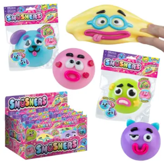 5Pcs Smushers Squishy Toys , Curiosities Smushers Dog Face Swap Sqweezz Smush ,Cute & Expressive Design,Safe and Fun Design for All Ages (5 color style)