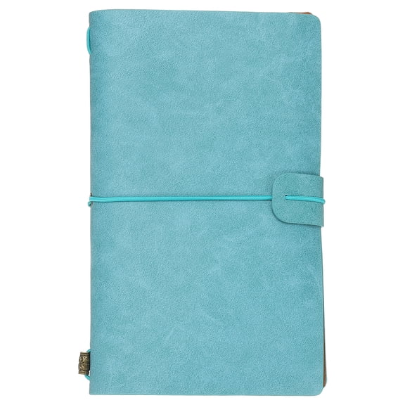 Uxcell1 Pcs Vintage Retro PU Leather Notebook, Refillable Notepaper Travel Journal Notebook for Travel Diary Planner, Sky blue