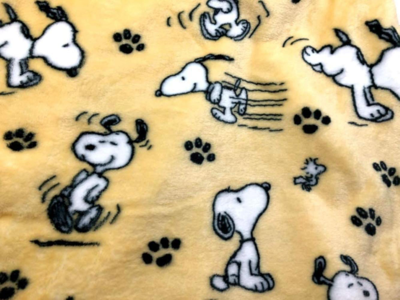 50 X 70 Whimsical Cute Plush Soft Fun Berkshire Snoopy Woodstock Peanuts White Throw Blanket Hugging Walking Drinking Surprised