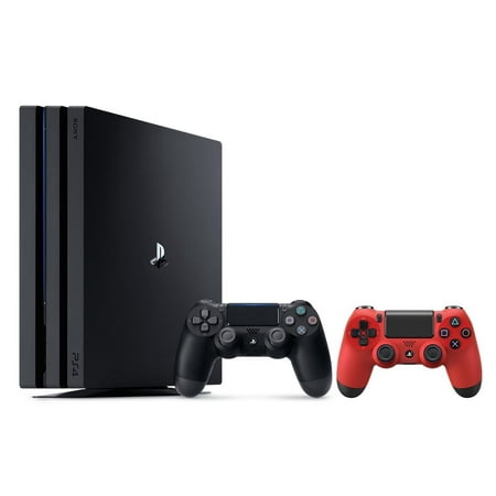 PlayStation 4 Pro Console Bundle (2 Items): PS4 Pro 1TB Console and an Extra PS4 Dualshock 4 Wireless Controller - Red Two Tone