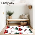 thumbnail image 3 of ODIKA 8'x10' Machine Washable Non-Slip Area Rug, Joyful Vintage Truck Hauling Evergreen Doorway Welcome High Traffic Rug with Pad, Red, 628085, 3 of 8