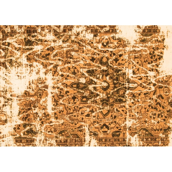 Ahgly Company Indoor Rectangle Abstract Orange Modern Area Rugs, 3' x 5'
