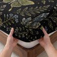 thumbnail image 3 of Full Size Fitted Sheet Set - Rustic Flowers Leaves 3 Piece Bedding Sets 16" Deep Pocket Fitted Sheet with 2 Pillowcases, Farmhouse Moon Star Botanical Butterfly Brushed Microfiber Hotel Bed Sheets, 3 of 9