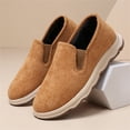 thumbnail image 4 of XIMIN Mens Slip on Canvas Sports Loafers Casual Shoes Sneakers with Fuzzy Lined Comfy Walking Work Shoes Pain Relief Fashion Breathable Loafers Footwear, 4 of 6
