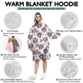 thumbnail image 5 of White Highland Cow Flower Pattern Wearable Oversized Blanket,Wearable Blanket Hoodie for Adults,Cozy Hooded Blankets with Super Pockets,Super Warm Fuzzy Pullover for Women & Men, 5 of 6