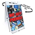 thumbnail image 2 of We Buy Phones (24" X 36") Standard A-Frame Signicade, Includes Decal Applied To Stand, 2 of 4