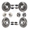 thumbnail image 1 of Transit Auto Front Rear Hub Bearing Assembly Disc Brake Rotors and Ceramic Pads Kit (10Pc) for Car Audi A3 Sportback e-tron with 80mm Pilot Diameter - Left Right Side (Driver Passenger) KBB-123891, 1 of 11