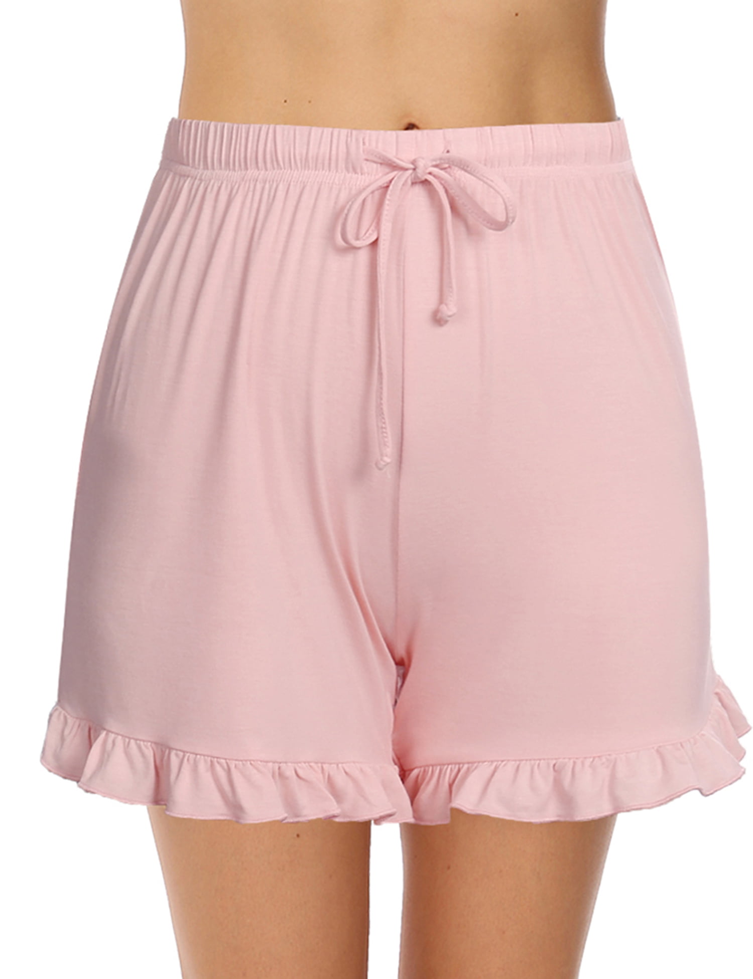 Aibrou Women Pyjama Shorts 100% Cotton Sleep Lounge Shorts Stripped with Drawstring for Ladies Summer