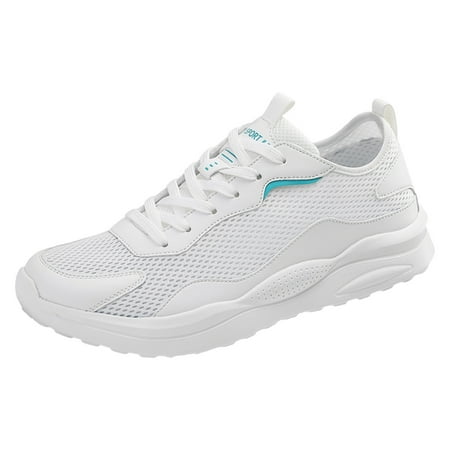

YHGFVOKJ Mens Shoes Athletic Fashion Mesh Plus Size Hiking Cycling Breathable Comfortable Non Slip Lace Up Large Casual Sneakers Mens Slip on Sneakers White 41