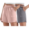 thumbnail image 2 of Wuphunn Athletic Shorts Cute Shorts for Women Athletic Running Shorts Athletic Shorts Summer Comfy Shorts with Pockets Pull On Shorts Women Bermuda Short Beige L, 2 of 5