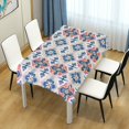 thumbnail image 4 of Yayeee Tablecloths 54" x 54" Rectangle Wrinkle Resistant Party Table Cover, Navy Blossom Mosaic, 4 of 8
