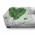 thumbnail image 2 of Clover Soft Flannel Fleece Throw Blanket, Heart Created with Shamrocks Nature Love St Patrick's Day, Cozy Plush for Indoor and Outdoor Use, 50" x 60", Fern Green Lime Green, by Ambesonne, 2 of 5