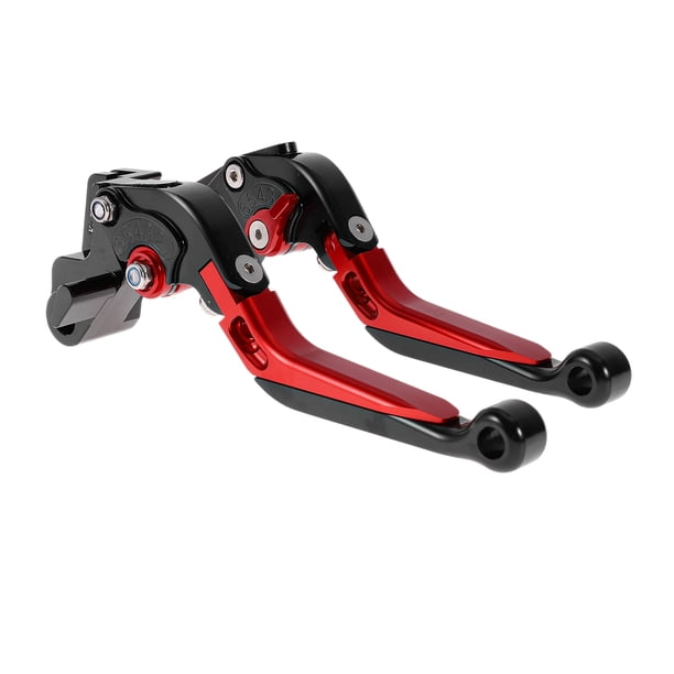 Palancas de freno y embrague cortas y largas para Kawasaki ER-5 2004-2005, palanca de freno ajustable de motocicleta, aleación de aluminio, cabeza negra, mango rojo