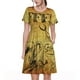 thumbnail image 1 of Fotbe Coffee Vintage Vestido Largo de Moda para Mujer, Vestido Tipo Camiseta con Manga Corta y Estilo Casual a Rayas y Bloques de Color, 1 of 6