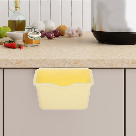 GOOHOCHY Hanging Kitchen Waste Bins Small Under Sink Trash Can Wall Mounted Garbage Bin Food Compost Bin For Cabinet Bedroom Bathroom Kitchen Office Light Yellow