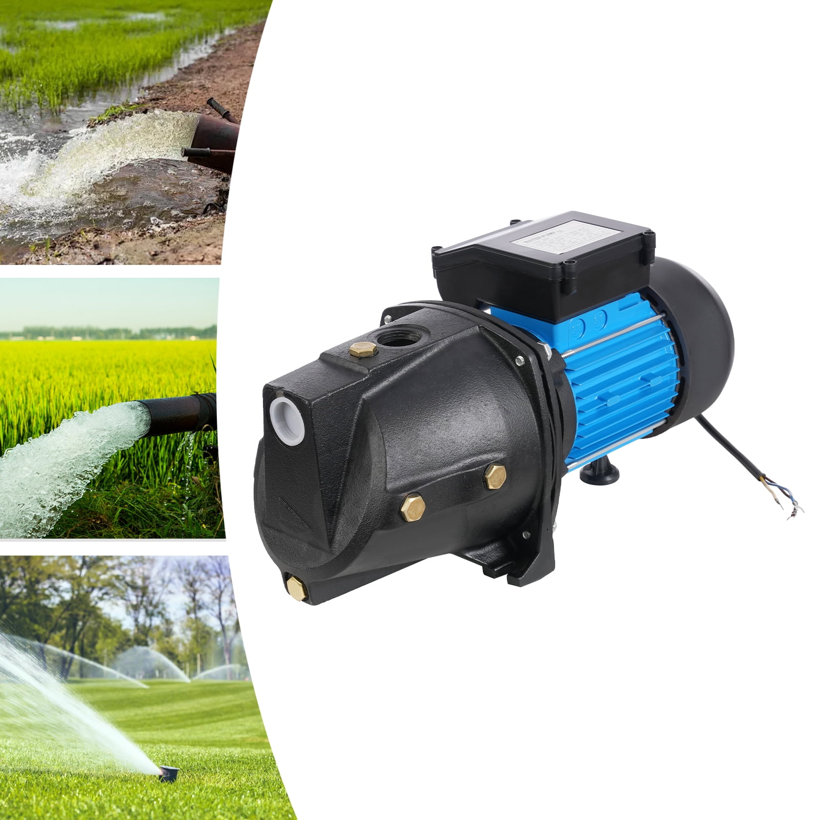 1.6HP Cast Iron Water Pump - 1056GPH Flow Rate, 183ft Lift for Farm/Garden Irrigation & Home Water Pressure