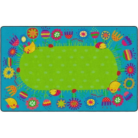 Flagship Carpets Kids Learning Essential Good Morning Garden Educational Rug Nylon Rectangle 7'6