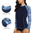 thumbnail image 3 of Alove Women's Long Sleeve Rash Guard Top Surfing Swim Shirt UPF 50+, 3 of 5