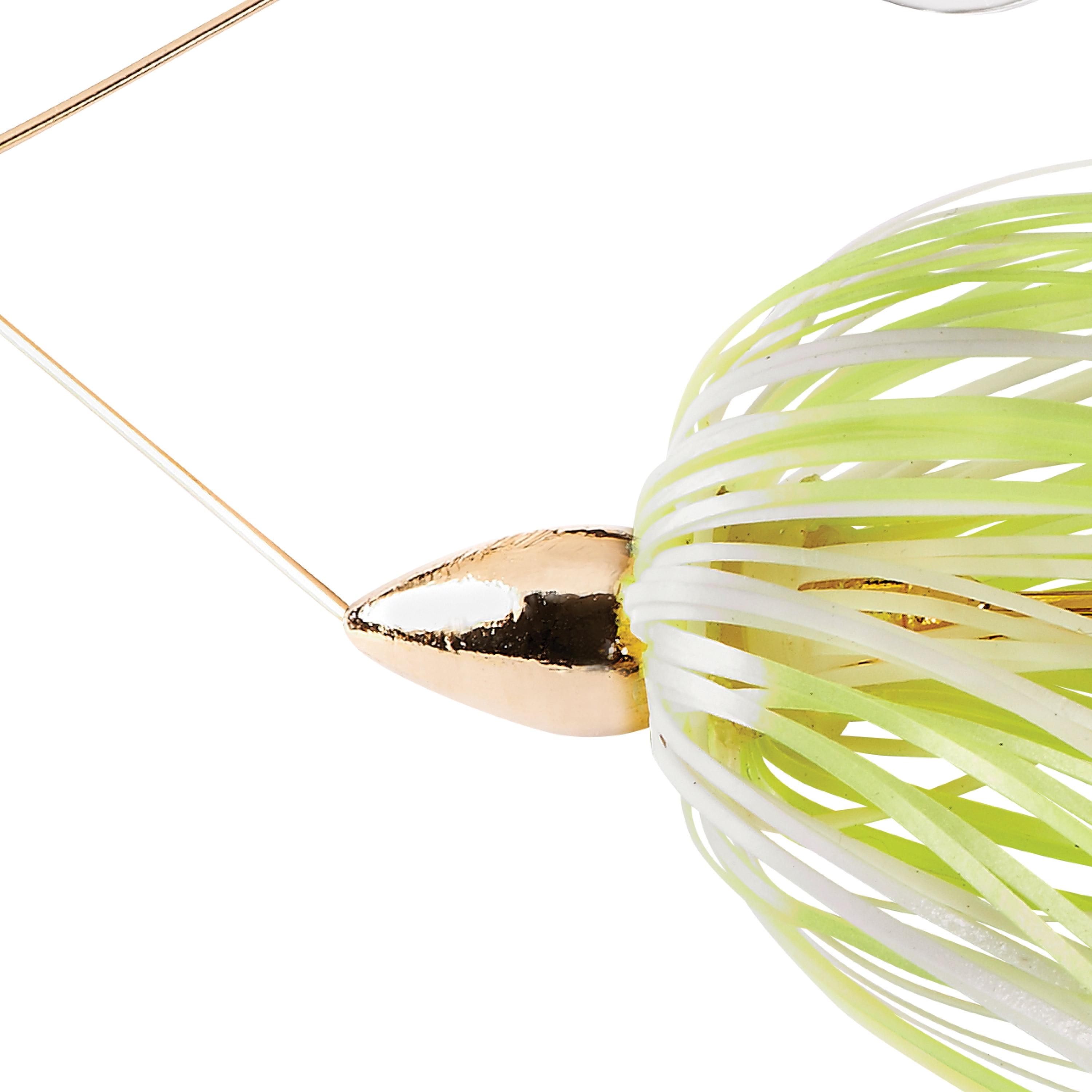 War Eagle Gold Frame Finesse Colorado Turtleback Spinnerbaits Hot White Chartreuse 5/16 oz.
