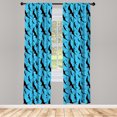 thumbnail image 4 of Ambesonne Nature Window Curtains, Tropical Frigate Birds Print, Each 28" W x 63" L, Sky Blue Scarlet Black, 4 of 4