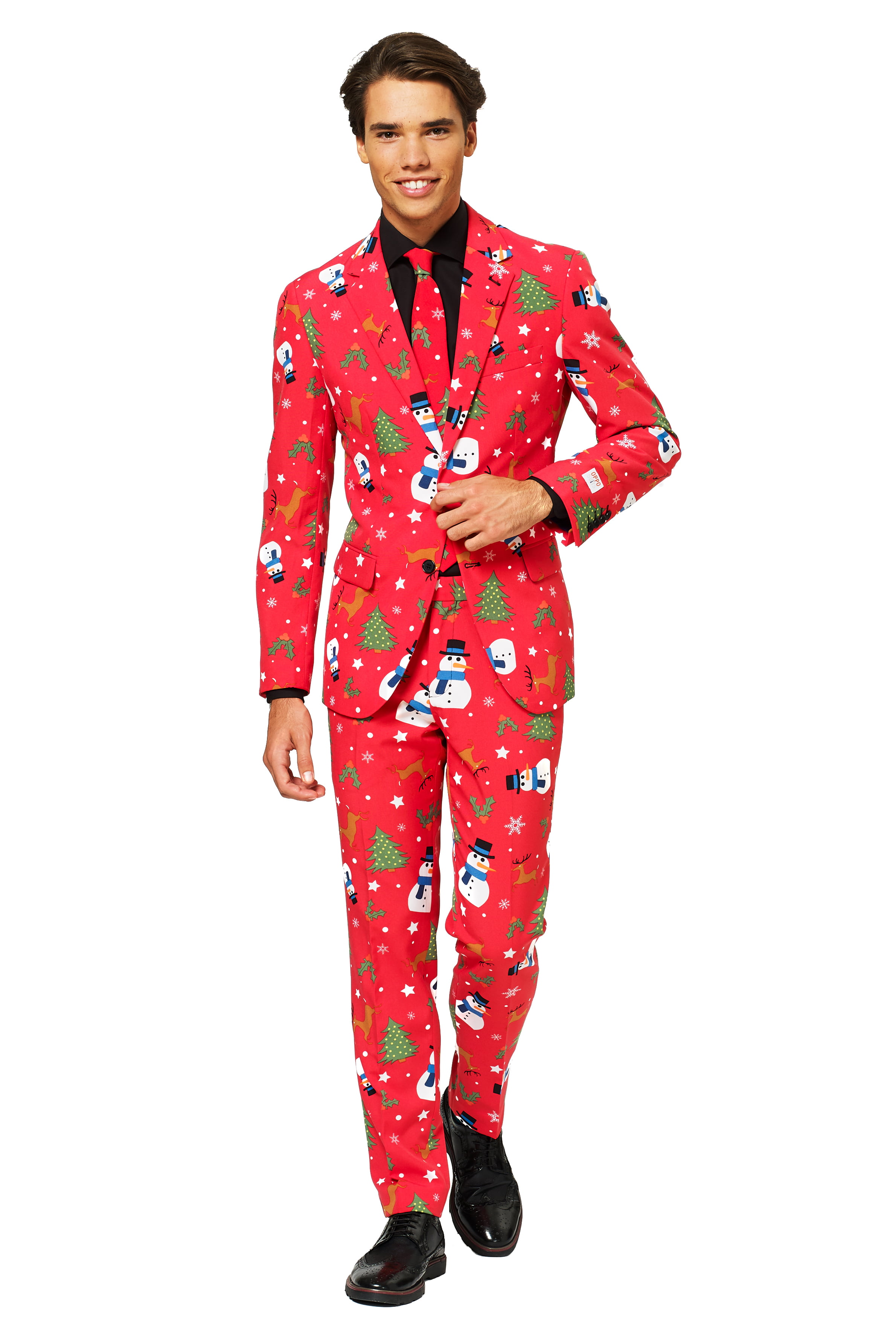 Blue Snowman,S Suitmeister Christmas Suits for Men in Different Prints Ugly Xmas Sweater Costumes Include Jacket Pants & Tie