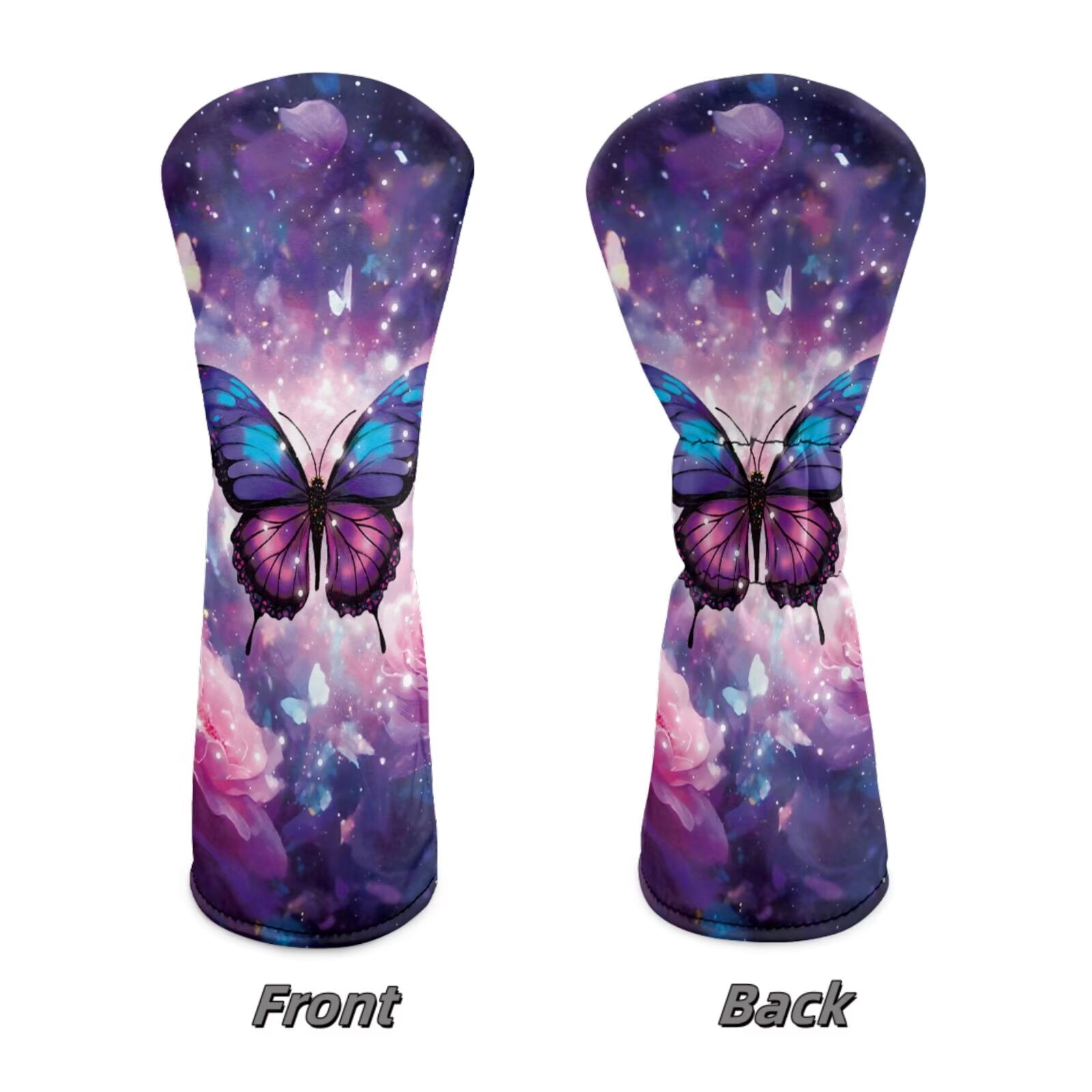Uorisanigo Golf Headcovers Set for Women Men, 3pcs Golfclub Head Covers - Floral Butterfly Golf Driver Headcover, Fairway Wood Cover, Hybrid Cover - Wrinkle-Resistant PU Leather