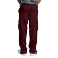 thumbnail image 4 of Hsovts Mens Cargo Sweatpants Plus Size Baggy Jogger Sweatpants Drawstring Open Leg Big and Tall Workout Pants with Pockets Wine 3xL, 4 of 8