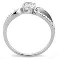 thumbnail image 3 of Luxe Jewelry Designs Women's Stainless Steel Freeform Design Pave Engagement Ring with Round CZ -, 3 of 4