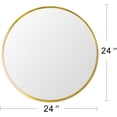 thumbnail image 2 of Miroir Mural Rond pour Salle de Bain, Miroir Rond Doré pour Mur, Miroir Rond Suspendu pour Salon, Coiffeuse, Chambre, 24 Po, 2 of 6