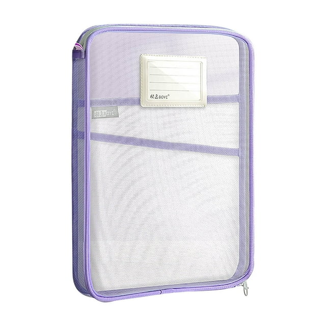 Maplenight Transparent Storage Bag for Students A4 Book File Mesh Homework Exam Paper Tutoring Nylon Mesh 32x23x4cm Handheld Organizer