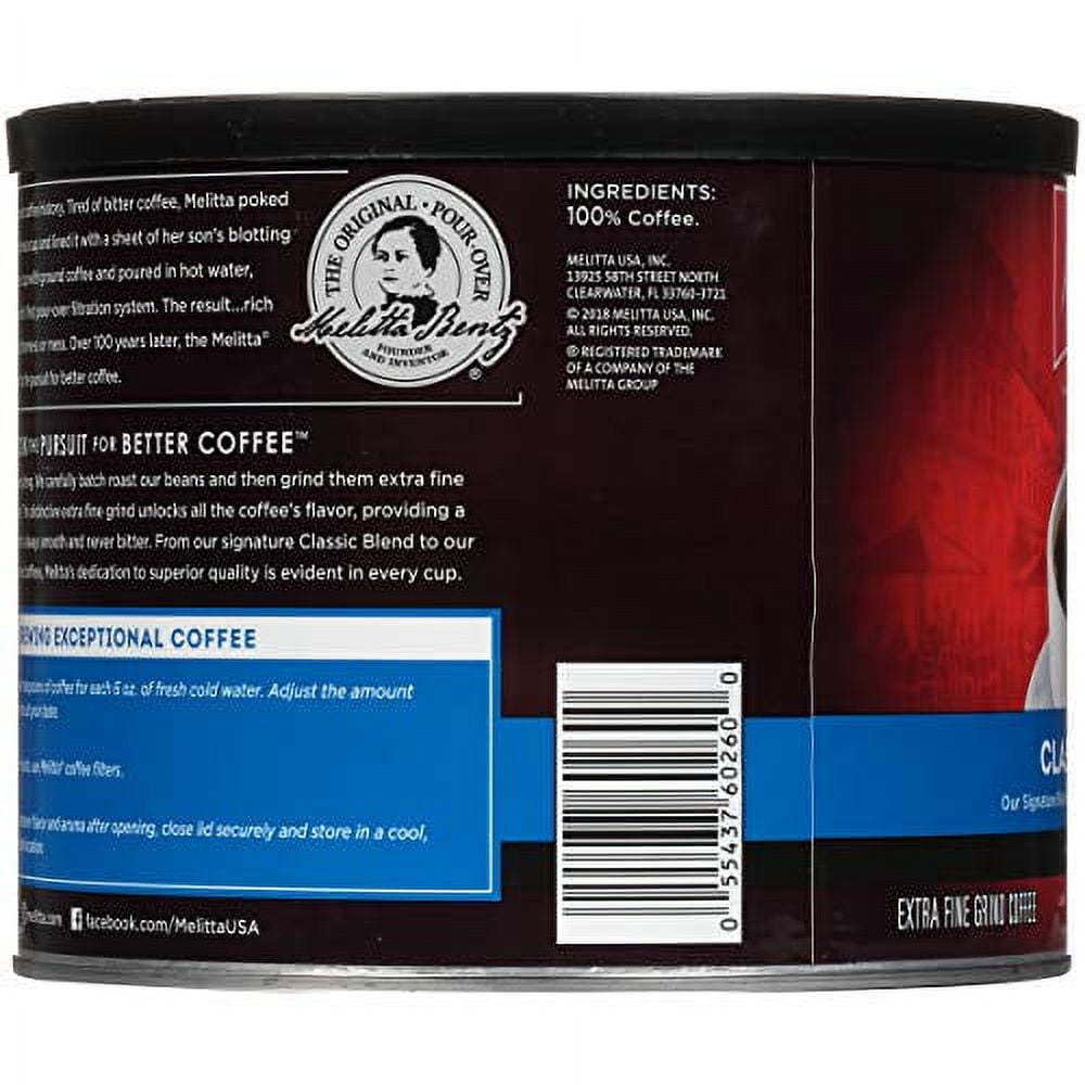 (2 pack) Melitta Classic Roast Caffeinated Canned Coffee, 22oz Can