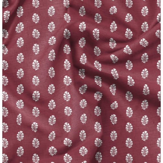 Soimoi Block Print Print,Cotton Poplin, Sewing Fabric Sold by The Yard 42 Inch Wide,Sewing Craft Quilting/Quilt Making Fabric, Pink & White