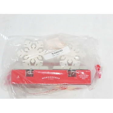 Wood Snowflake Christmas Stocking Holder 2ct