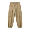 thumbnail image 5 of Edvintorg Women Cargo Pants Plus Size Fashion Outdoor Hiking Travel Elastic Waisted Casual Workout Cuffed Trouser with Pockets Women's Clothes Khaki L, 5 of 7