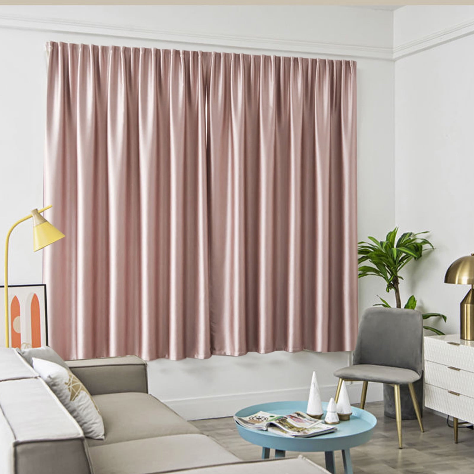 Amvlyk 100 Percent Light Blocking Noise Reducing No Drilling Self-Adhesive Window Curtain Shades For Bedroom - Protection Heat Insulation Soundproofing