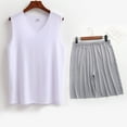 thumbnail image 2 of SHTXOZHI Pajamas for Men Sets 2 Piece Sleeveless V Neck Tank Tops Shorts Soft Pjs Sleepwear, 2 of 3