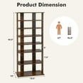 thumbnail image 3 of Costway Patented 7-Tier Double Rows Shoe Rack Vertical Wooden Shoe Storage Organizer Rustic Brown, 3 of 9
