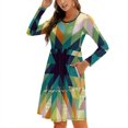 thumbnail image 1 of Winter Lights Sweetheart Knot Flared Dress Fashion Design Large Size Loose Dress Abstract Geometry Geometric Seasonal Pattern, 1 of 5