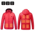 thumbnail image 2 of Unisex Heated Jacket 9 Heat Zones Fast Warm Up One Usb Smart Heating Puffer Jacket Zip Up Long Sleeve Hooded Jacket Lightweight Winter Outdoor Heated Jackets for Men, 2 of 4