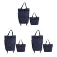 thumbnail image 4 of kurtrusly Sac de Courses Confortable avec Roues Pliable Mickey Fleur Noire 3Ensemble, 4 of 6